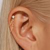 4Pcs Dangle Flat Back Earrings With Chain, Threadless Stainless Steel Push-In Cartilage Helix Tragus Nose Piercing Jewelry