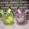 Cesta de ovos de ferro, suporte de ovos em formato de frango, cesta de armazenamento de ovos de páscoa para cozinha, decoração de casa