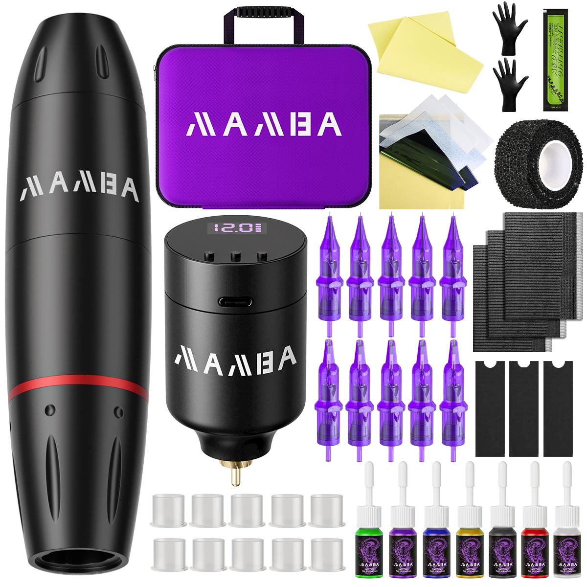 

Wireless Tattoo Machine Kit Permanent Makeup Tattoo Kit With 1350mAh MAMBA Tattoo Battery 7PCS Tattoo Ink 10PCS Tattoo Needle