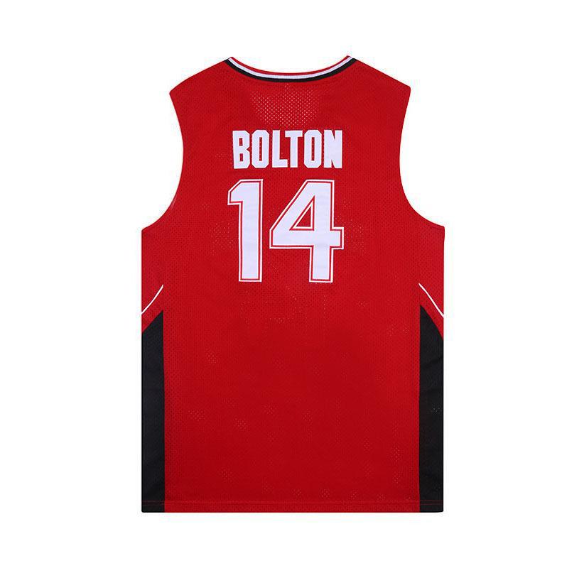 

Мужская ретро баскетбольная майка BOLTON - Дышащая сетка, Nos. 14 & 8 L