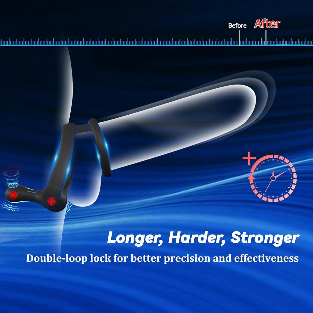 Vibrating Penis Ring with APP Control Male Delayed Ejaculation Prostate Massager Scrotum Ball Testicle Vibrator Sex Toys for Men Couples Toys