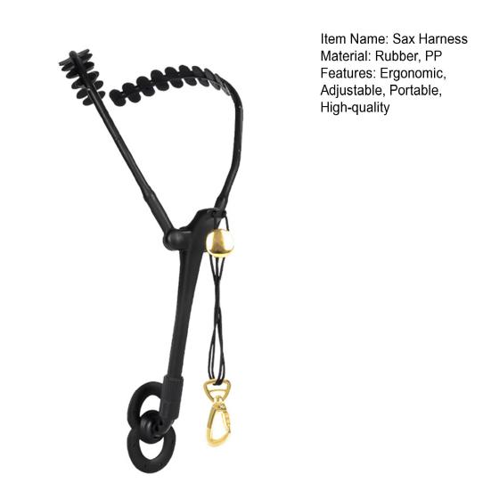 Saxofonový ramenní postroj Nastavitelný saxofonový dvojitý ramenní krční popruh s kovovým otočným hákem pro saxofon barytonový klarinet