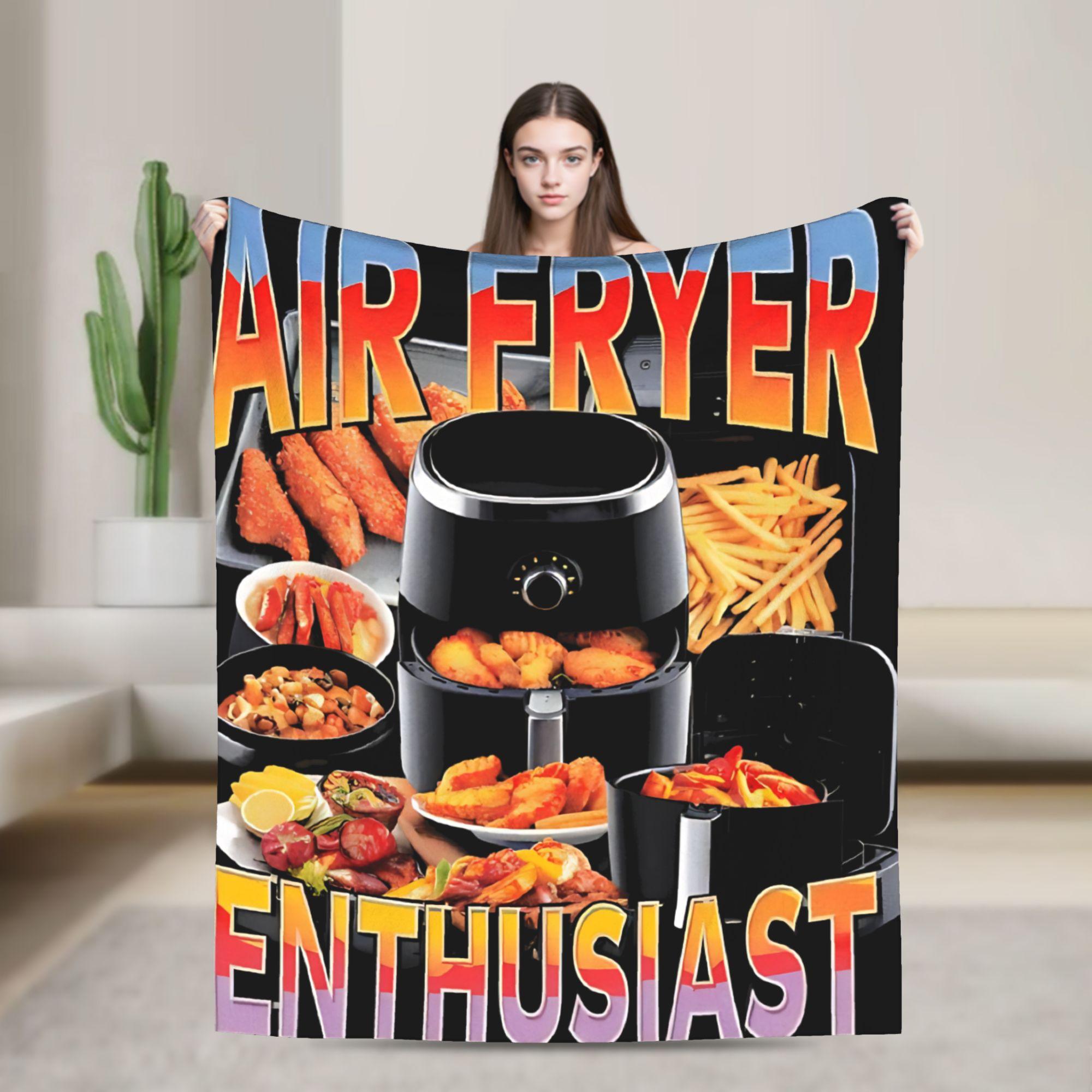 

Air Fryer Meme Funny Cooking Blanket Quality Warm Bedding Throws Winter Students Home Decor Fluffy Bedspread 75x100cm (30x40inch)