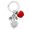 Teacher's Day Apple Laser Alloy Keychain & Bag Tag Pendant