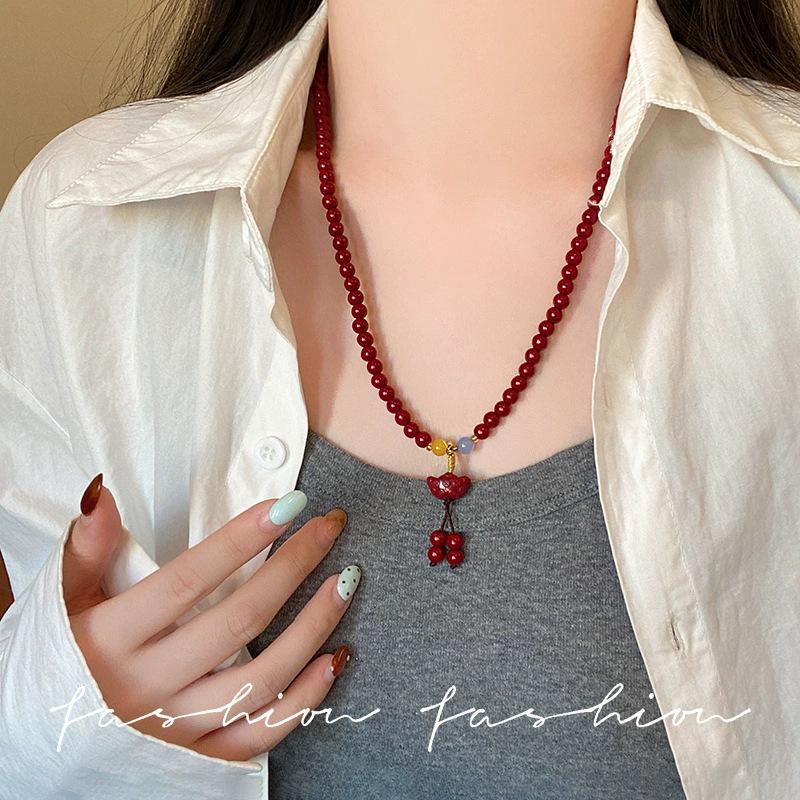 Mori Acorn-Style Ethnic Necklace: Handmade Woven Cotton & Linen Unisex Apparel Accessory