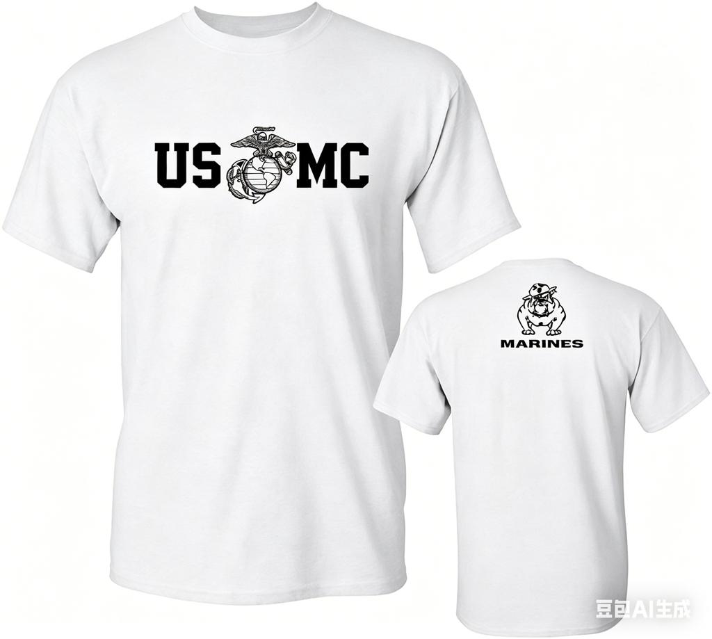 2026 Summer Unisexs Us Marine Corps Military Letter Printed Round Neck Tshirt 100 Cotton Casual Outdoor Short Sleeve