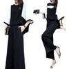 Women's Spring/Summer Two-Piece Set: Loose Spliced Top & Wide-Leg Pants Casual Fashion