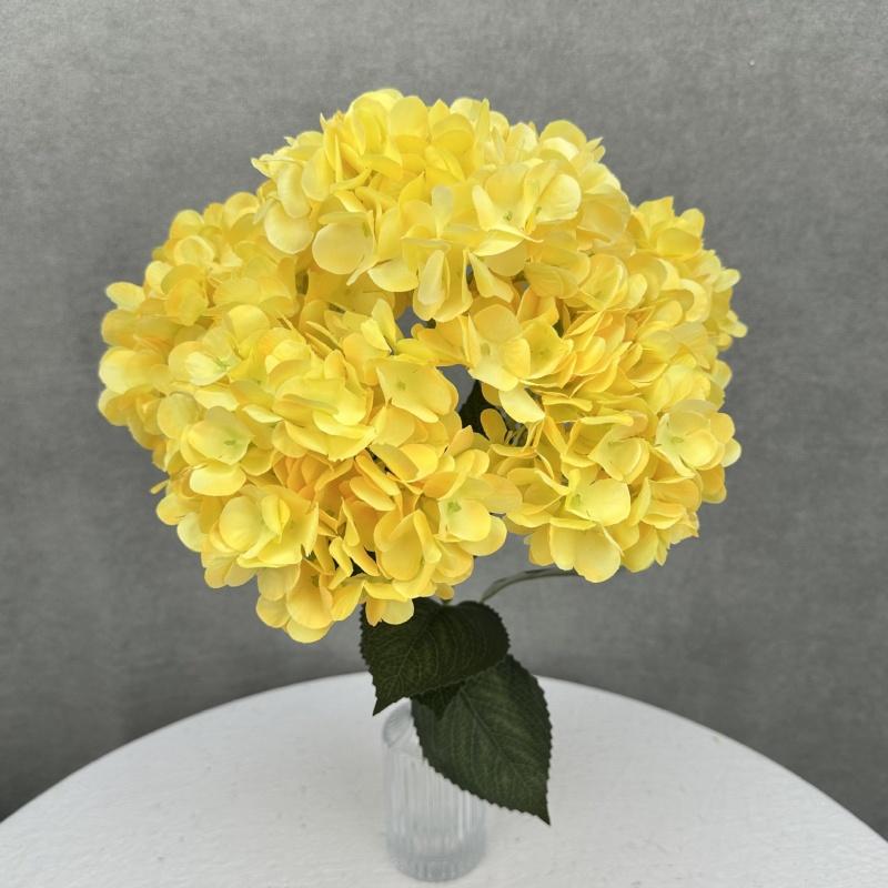 Hot Sale 5 Heads Artificial Hydrangea Bouquet Silk Hydrangea Burgundy Artificial Flowers Bouquet for Wedding Event Decoration