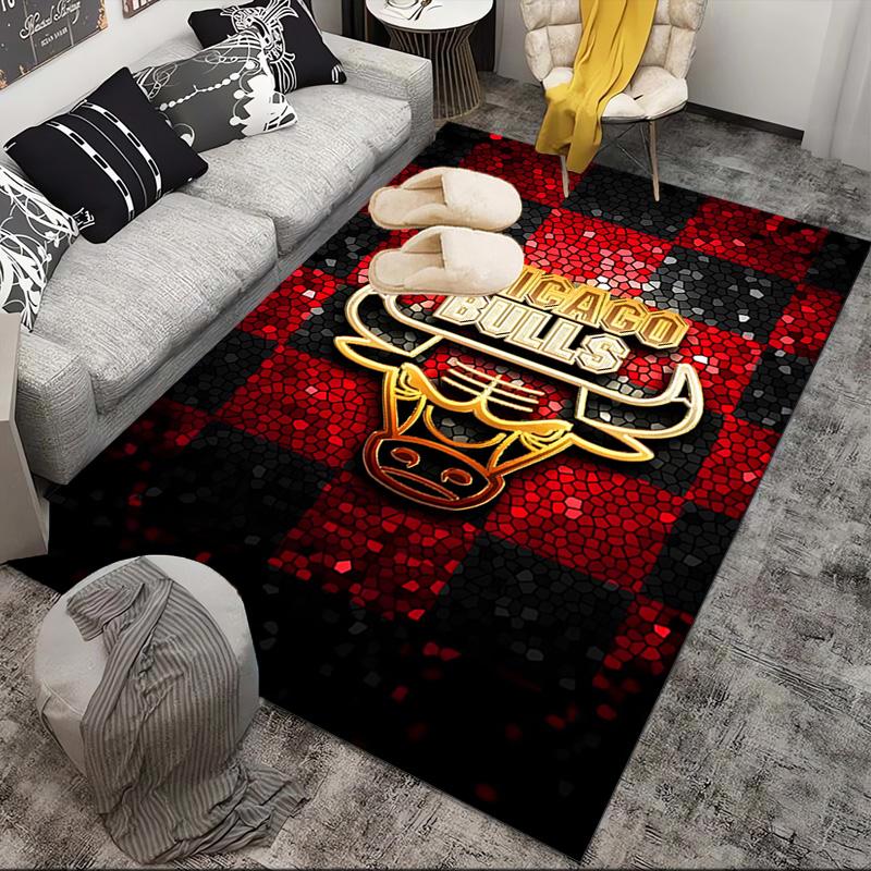 Red Bulls Basketball Area Rug Suitable for Indoor And Outdoor,Carpets for Kitchens, Homes, Offices, Living Rooms,Home Decor,Christmas Gift