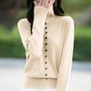 Women S Thick Knit Cardigan Solid Color Long Sleeve Button Closure Casual Sweater