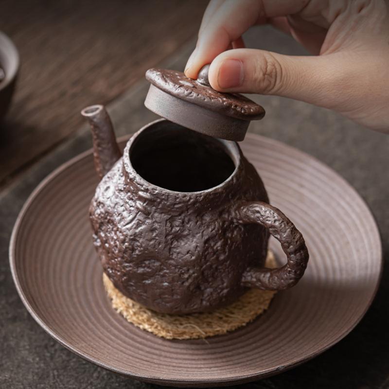 Rock Mine Handmade Teapot Household Single Pot Chinese Crude Pottery With Filter Kung Fu Tea Set Small Teapot