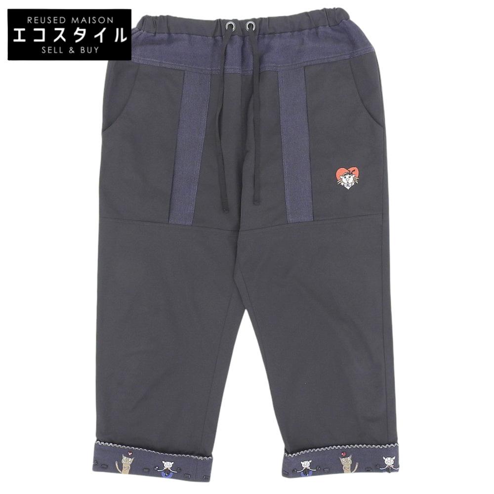 

OLLEBOREBLA Pig Pig Jewel Stone Easy Pants Bottoms Women s Navy x Black Bottoms ― Navy / BlackUsed