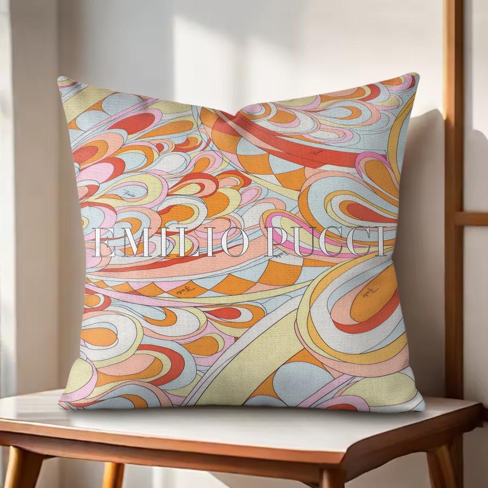 

Fashion EEeEmilio PPucciS Cushion Cover Natural Linen Organic Fabric DoubleSided Printing Couch Pillow Covers Home Decor 30x30cm