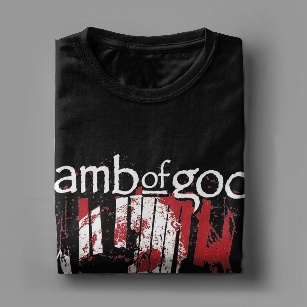 Lamb Of God T Shirt Men Cotton Novelty T-Shirt Round Neck Tees Short Sleeve Tops Big Size