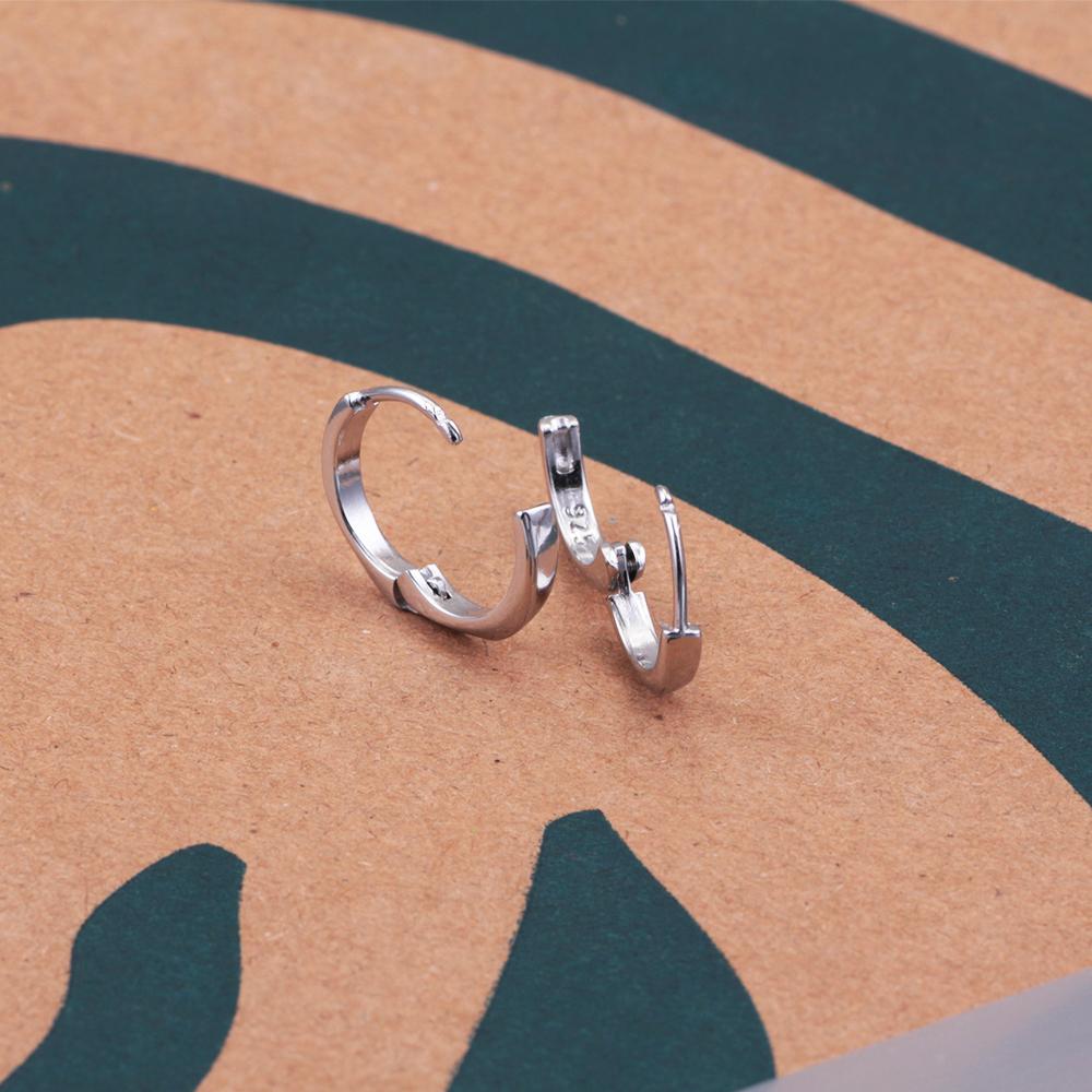 925 Sterling Copper Simple Copper Plain Ring Suitable For Women's Light Luxury High-end Versatile Ear Rings As Zircon