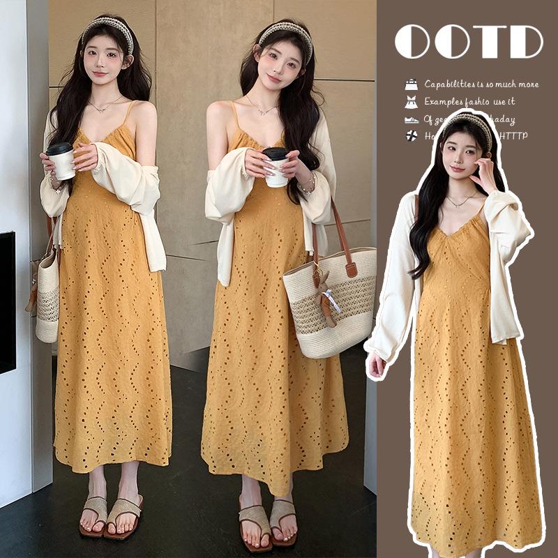 2026 Early Spring French V-Neck Camisole Dress & Knit Cardigan Set XL