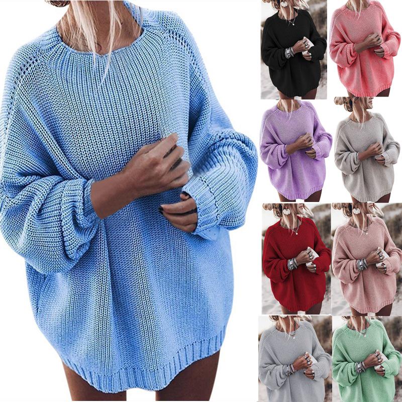 2026 Winter Women's Knitwear: Loose Batwing Sleeve Plus Size Sweater Coat