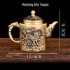 Brass Rotating Qilin Teapot: Creative Light Luxury Copper Handicraft Ornament for Home or Office.