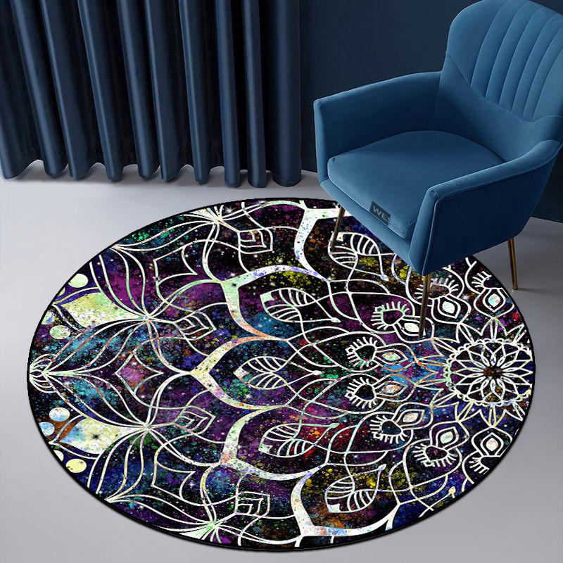 Etnické koberce Kulatý koberec Bohemian Mandala Koberec Dětský koberec Do dívčího pokoje Velká podlahová podložka pro kulatý konferenční stolek Obývací pokoj