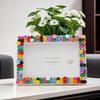 DIY Photo Frame Building Blocks Toy Creative Flower Mosaic Bricks Picture Frame 4x6 5x7 Inch for Kids Children Gift Home Desktop