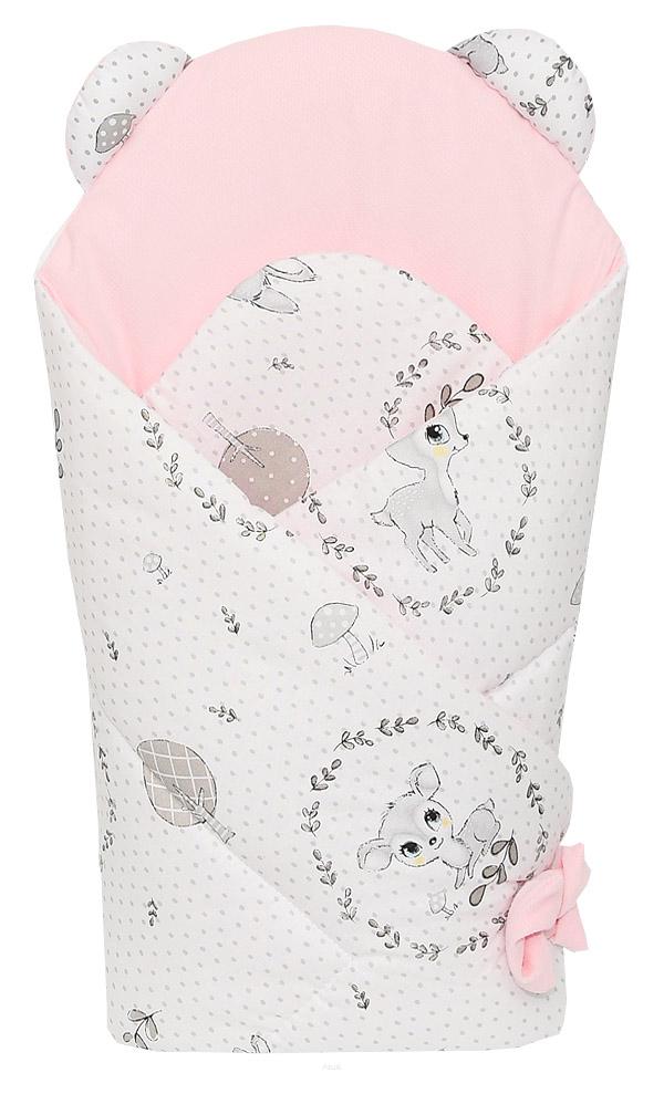 Baby wrap VELVET pink with ash wreaths