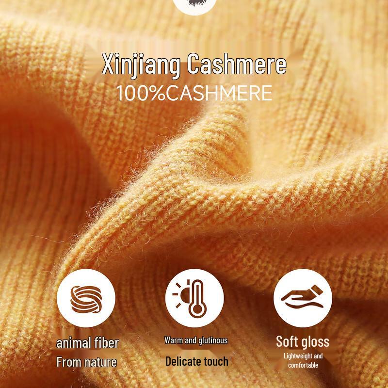 Zhaojun Women's 100% Cashmere V-Neck Cable Knit Sweater