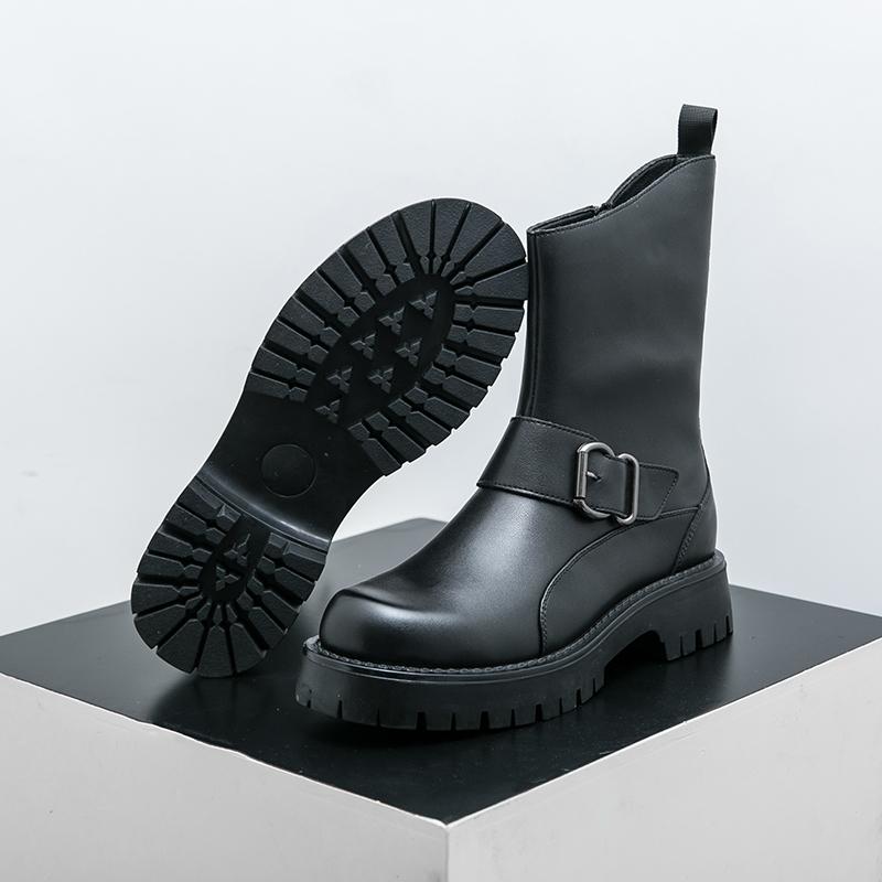 Fashion Fashion Luxury Men's  Women Mid-calf Ankle Boots Genuine Leather Designer Business  Toe Dress Wedding Office Boots Men Footwear