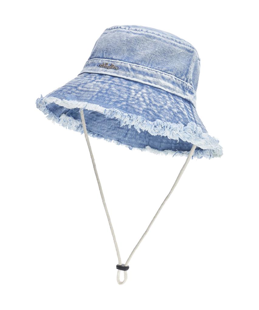 Olinkeompeulliteu Denim Bleached Safari Hat (Blue Denim)