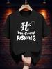 Graphic T-shirt - "I'm Going Fishing" Print Casual Short Sleeve Tee