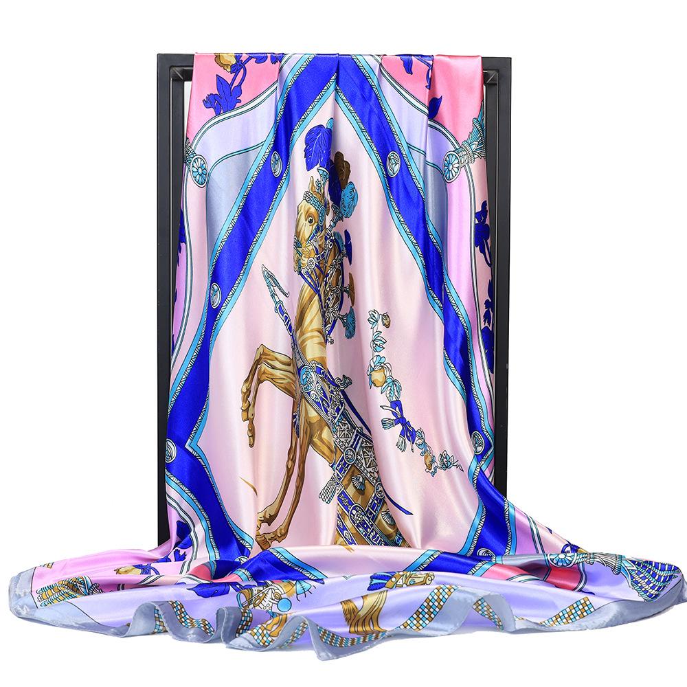 Høykvalitets luksuriøst silkeskjerf pannebånd Skjerf Halsskjerf For kvinner Kjede Silkeskjerf Dekorativt sjal for kvinner