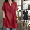 2023 European & American Solid Color Twist Button Fashion Short-Sleeve Women's Tops