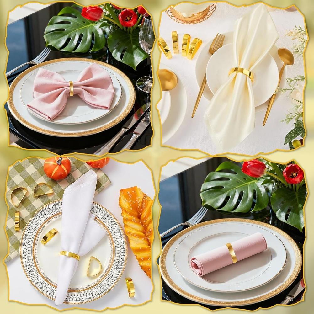 Metal Table Decor Gold Napkin Rings Tarnish Resistant Compact Holder For Weddings Compact Napkin Holder Design