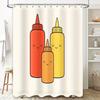 Funny Tomato Ketchup Shower Curtain Cute Food Bathroom Decor Anime Kitchen Backdrop Home Decor Novelty Washable Fabric