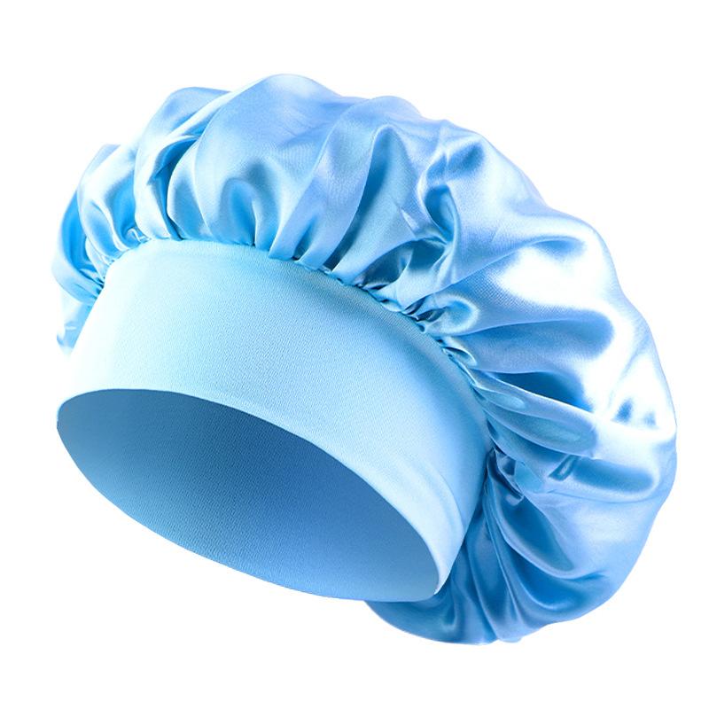 Children's satin nightcap, elastic wide-brimmed round hat, hair care headscarf hat, hot-selling spot TJM-301