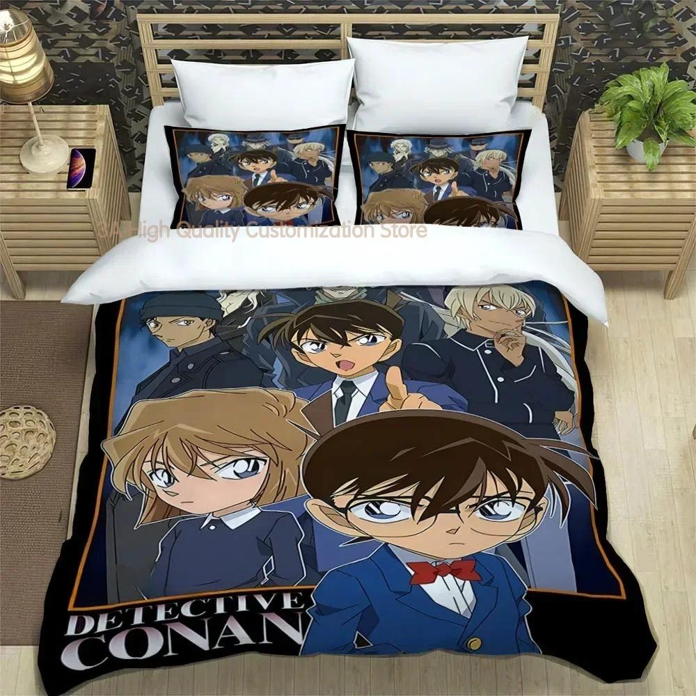 Detective Conan Carton Beding Sets Exquisite Bed Suplies Set Duvet Cover Bed Comforter Set Beding Set Luxury Birthday Gift