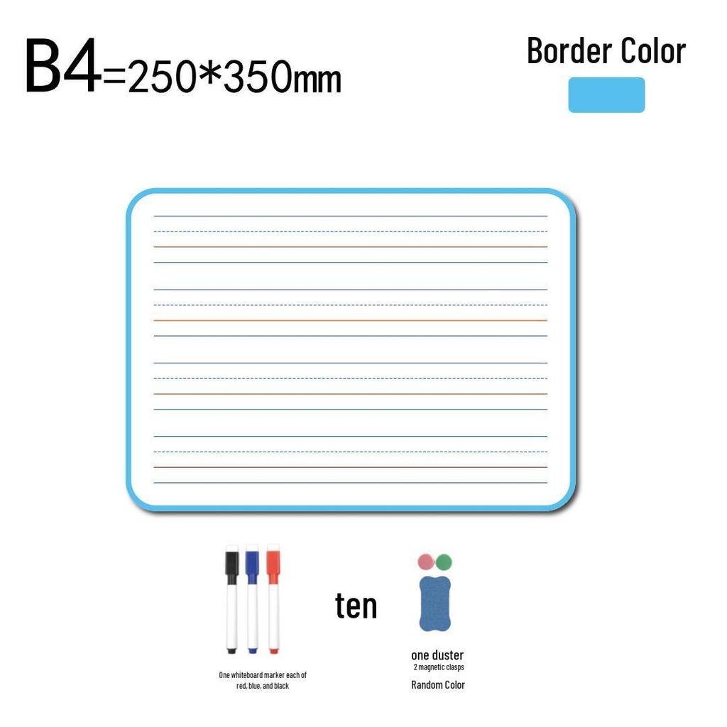 Double-Sided Magnetic Erasable Whiteboard: Four-Line, Three-Grid for Children's Pinyin and English Graffiti