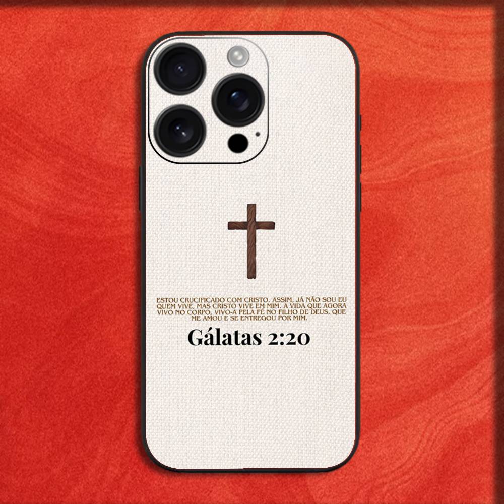 Jesaja Jesus Bibelvers Kreuz Handyhülle Für iPhone 16,15,14,13,12,11,Pro,XS,Max,XR,Plus,E,Mini Schwarze Stoßfeste Hülle