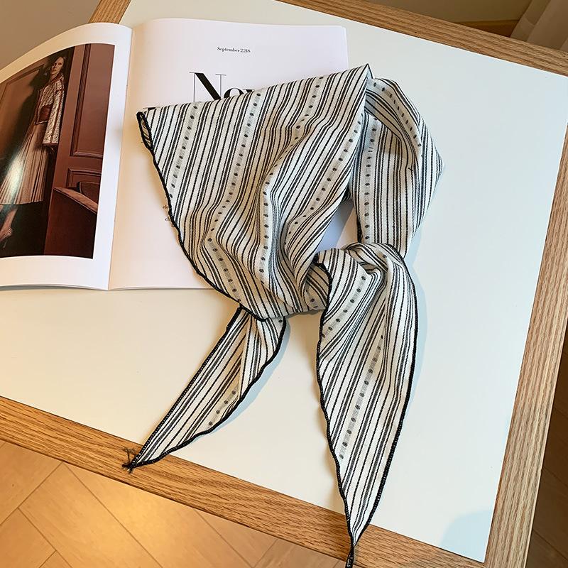 Cotton Spring And Summer Neck Protection Double-Sided Triangular Towel Sweat-Absorbing And Breathable Literary And Artistic Small Scarf Headband