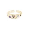 Sweet Cool Coloured Diamond Ring Female Ins Style Niche High-grade Sense of Fashion Personality Light Luxury Hundreds of Candy Coloured Finger Ring