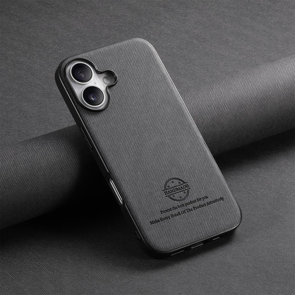 Applicable To IPhone16 Pro Mobile Phone Case All-inclusive Oblique Cloth Pattern Anti-drop Simple Apple 15 Pro Max Protective Case