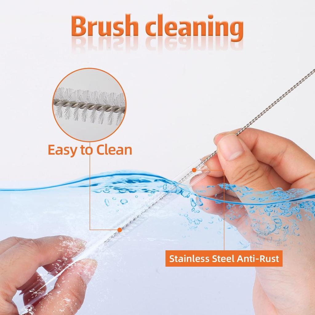 Replacement Straws for Hydrojug traveler 40 oz, Reble Plastic Straws Compatible with Hydrojug Cup, Clear Transparent Straight Drinking Straws, Set of