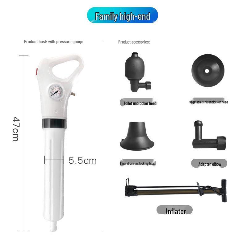 High-Pressure Toilet & Drain Unclogging Tool for Kitchen and Bathroom
