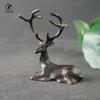 Antique Copper Sika Deer Tabletop Small Ornaments Vintage Brass Animal Figurines Desk Decorations Accessories Home Decor Crafts