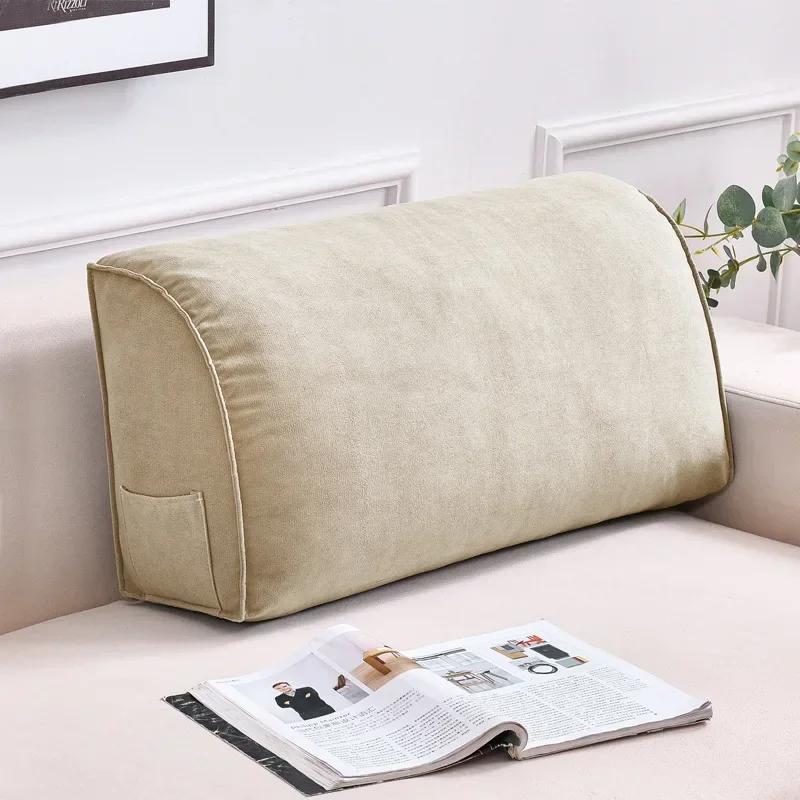 

Трикутна подушка для поперекової підтримки Знімна Пральна Подушка для спини для читання Подушка для спини для зняття болю Диван Ліжко Крісло Подушка для талії 70x35x20cm бежевий