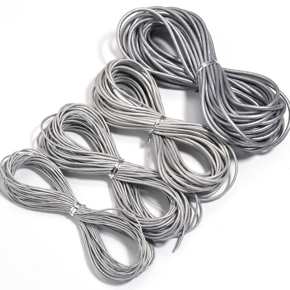 10yards/lot 2mm 100% Genuine Round Leather Cords Jewelry Cords for Leather Bracelet Thread Rope Necklace Jewelry Making Finding