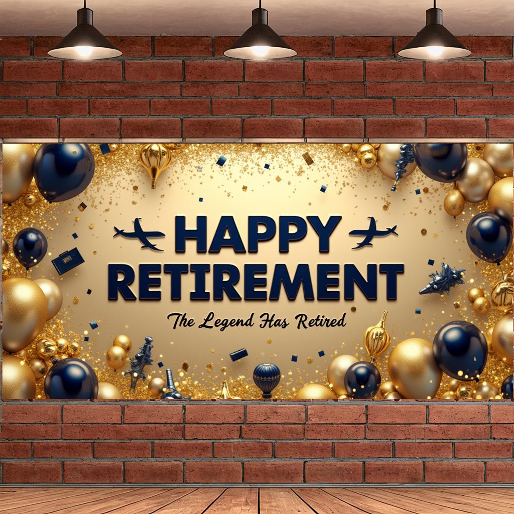 Happy Retirement Airplane Decoration Balloon Elements Retirement Celebration for Party Decoration Event Decoration Indoor Use