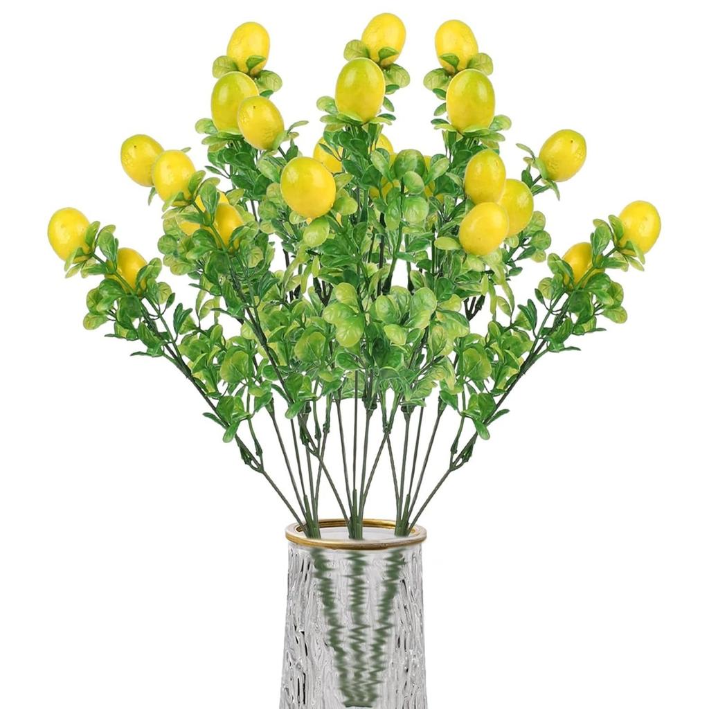 Umělé květiny, Citrón, Imitace ovoce, Dekorativní květinová výzdoba, Vhodné pro rodinnou oslavu, Váza, Květinová výzdoba, 1 kus