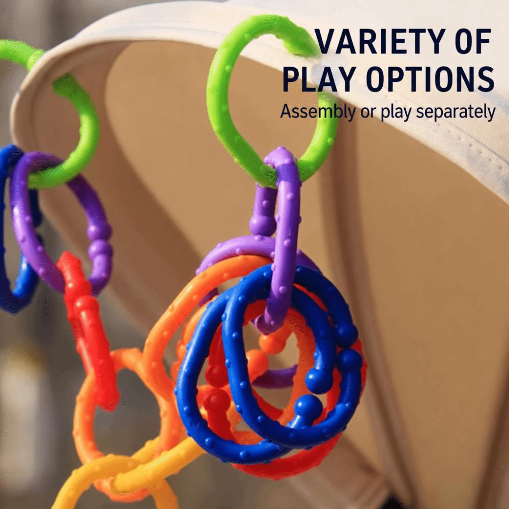 10PCS Smooth Surface Rainbow Hanging Ring Stroller Attachment Babies And Toddlers Stroller