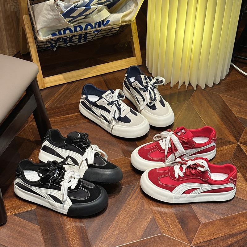 6 red niche design board shoes women's trendy retro platform versatile casual sports shoes