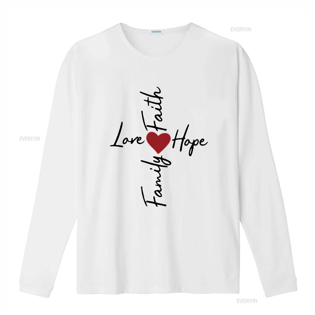 Love Faith Hope Family A Biblical Design Womens T Shirt White Large vintage Washed streetwear fashion Slightly Stylish Soft